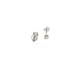 Orecchini Solitari Punto Luce Simple con 2 Diamanti da 0.42ct e 0.45ct Certificati GIA D, VS1