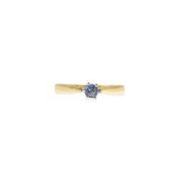 Anello Solitario con Zaffiro Blu da 0.362ct in Oro Giallo e Bianco