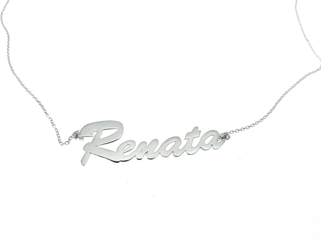 Necklace with name Renata in white gol 18 kt
