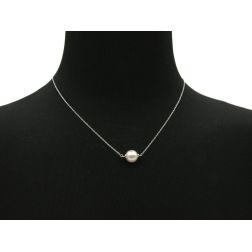 Teardrop Necklace with 8-9mm Akoya Pearl - white gold