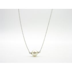 Teardrop Necklace with 8-9mm Akoya Pearl - white gold