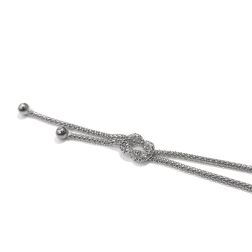 Girocollo Laccetto maglia Coreana con nodo in Oro Bianco