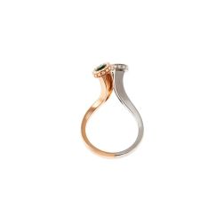 Anello Steli Smeraldo e Diamanti in Oro Rosa e Bianco