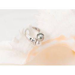 Anello Contrariè perla Tahiti e Australiana con Diamanti