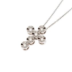 Cross Necklace with 6 Faceted Circle Diamonds