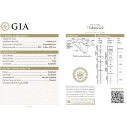 Anello Trilogy Wave 0,57ct Diamanti certificati GIA - Misura 15