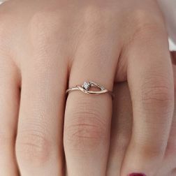 Photo of worn Diamond Solitaire Eye Love You