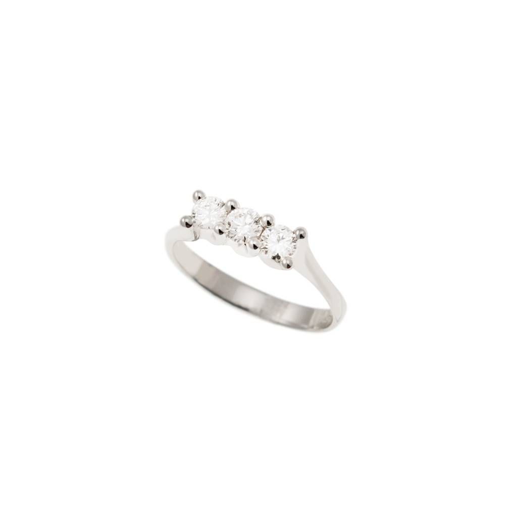Anello Trilogy Wave 0,57ct Diamanti certificati GIA