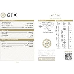 Anello Trilogy Wave 0,59ct Diamanti certificati GIA - Misura 12