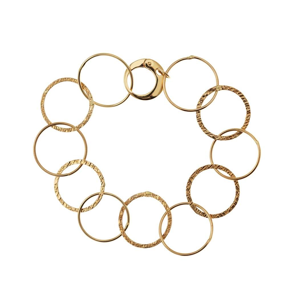 Bracciale Catena a Cerchi alternati Martellati e Lucidi