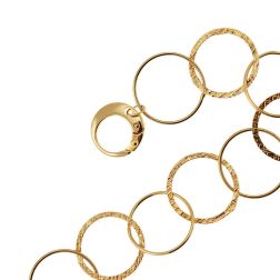 Bracciale Catena a Cerchi alternati Martellati e Lucidi