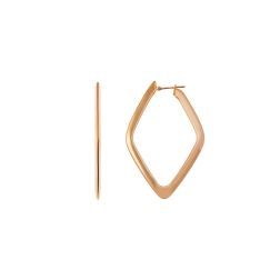 Orecchini Boccole a Rombo in Oro Rosa