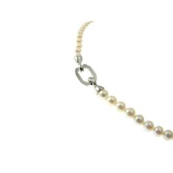 Collana Perle Akoya 4.5mm chiusura Ottagonale in Oro Bianco
