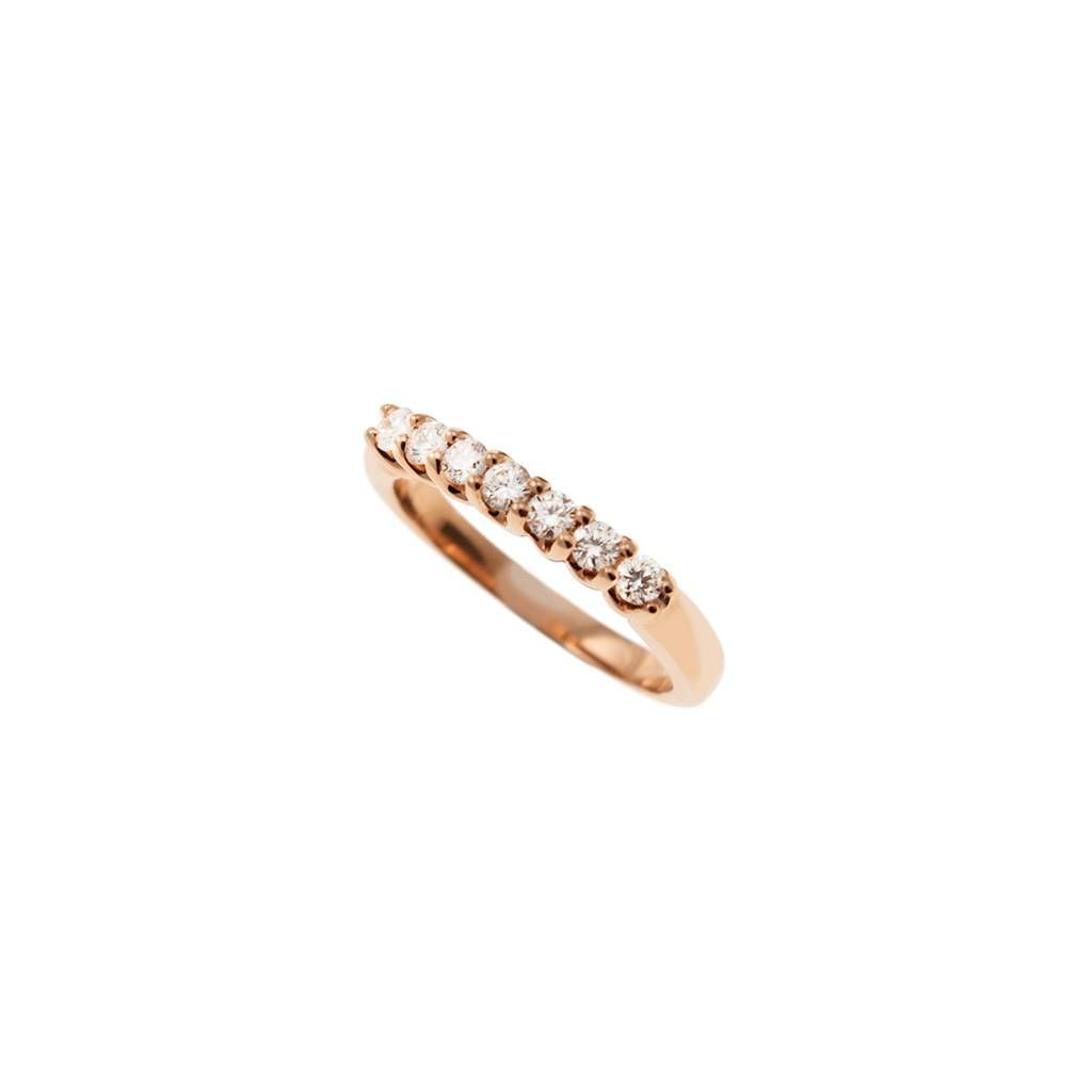 Veretta Suspended 7 Diamonds Rose Gold - Width 2.8mm