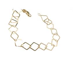 Chain Bracelet with flat Rhombus in 18kts yellow gold