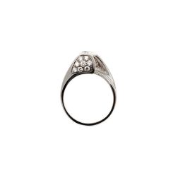 1.02ct "Louvre" Double Diamond Platinum Surrounded Solitaire Ring