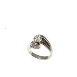 0.76ct "Louvre" Double Diamond Platinum Surrounded Solitaire Ring