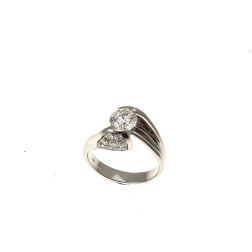 0.76ct "Louvre" Double Diamond Platinum Surrounded Solitaire Ring