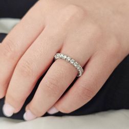 Photo of worn Platinum and 24 Diamond Veretta Eternity Ring