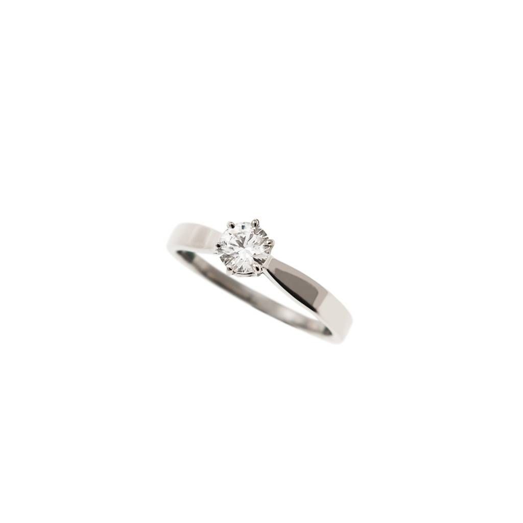 Solitaire Band in Platinum Diamond 0.47ct GIA