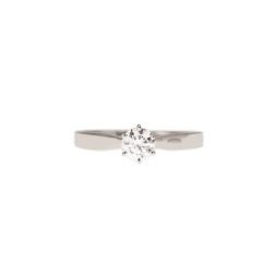 Solitaire Band in Platinum Diamond 0.47ct GIA