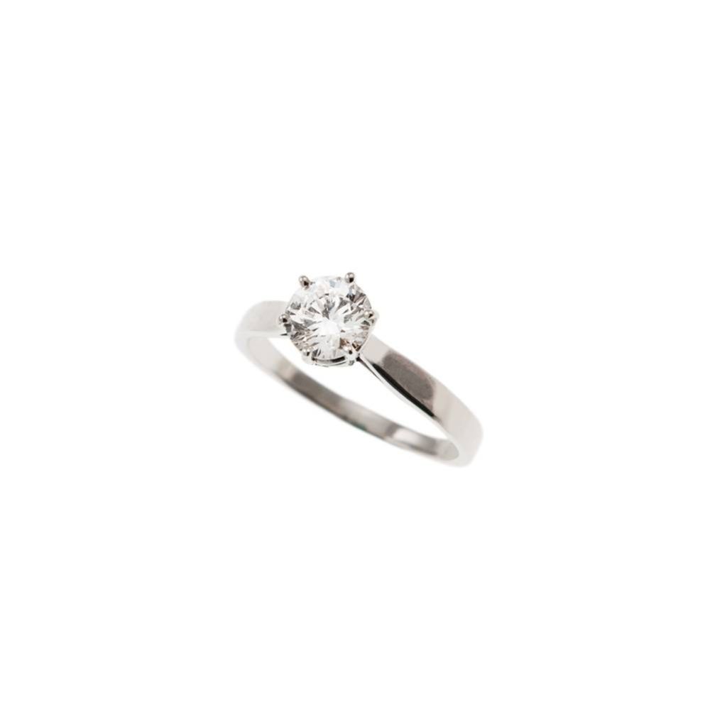 Solitaire Band in Platinum Diamond 0.93ct IGI
