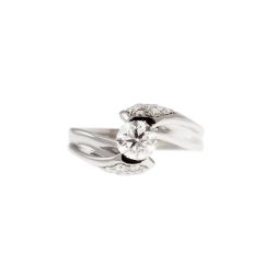 0.76ct "Louvre" Double Diamond Platinum Surrounded Solitaire Ring