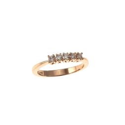 5 Diamonds Ring - Width 2.7mm - Rose Gold