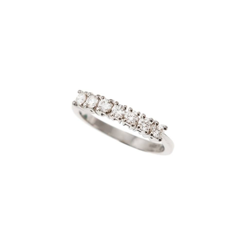 7 Diamonds Ring - Width 3.5mm - White Gold