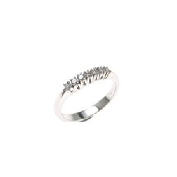 Veretta 7 Diamanti - Larghezza 3mm - Oro Bianco