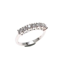 7 Diamonds Ring - Width 3.6mm - White Gold