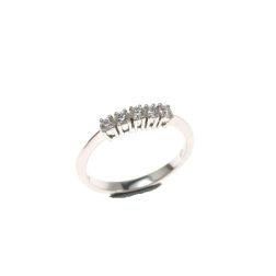 5 Diamonds White Gold Ring - 2.7mm