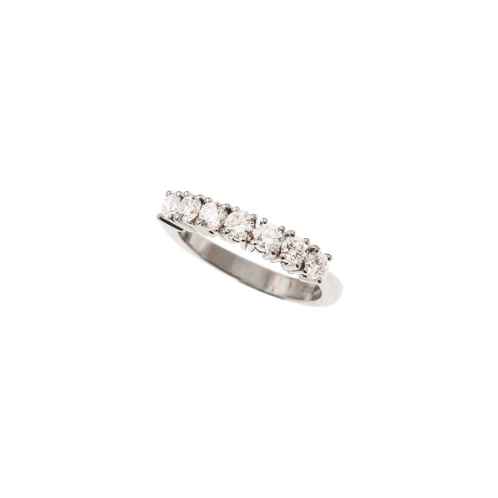 7 Diamonds Ring - Width 3.6mm - White Gold