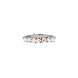 Veretta 7 Diamanti - Larghezza 3.6mm - Oro Bianco