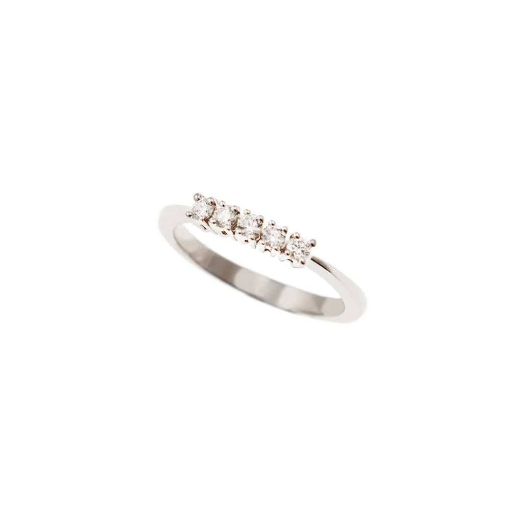 5 Diamonds White Gold Ring - 2.7mm