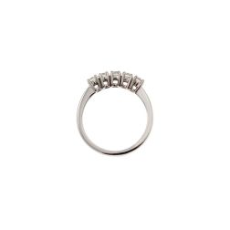 Veretta 5 Diamanti - Larghezza 3.6mm - Oro Bianco