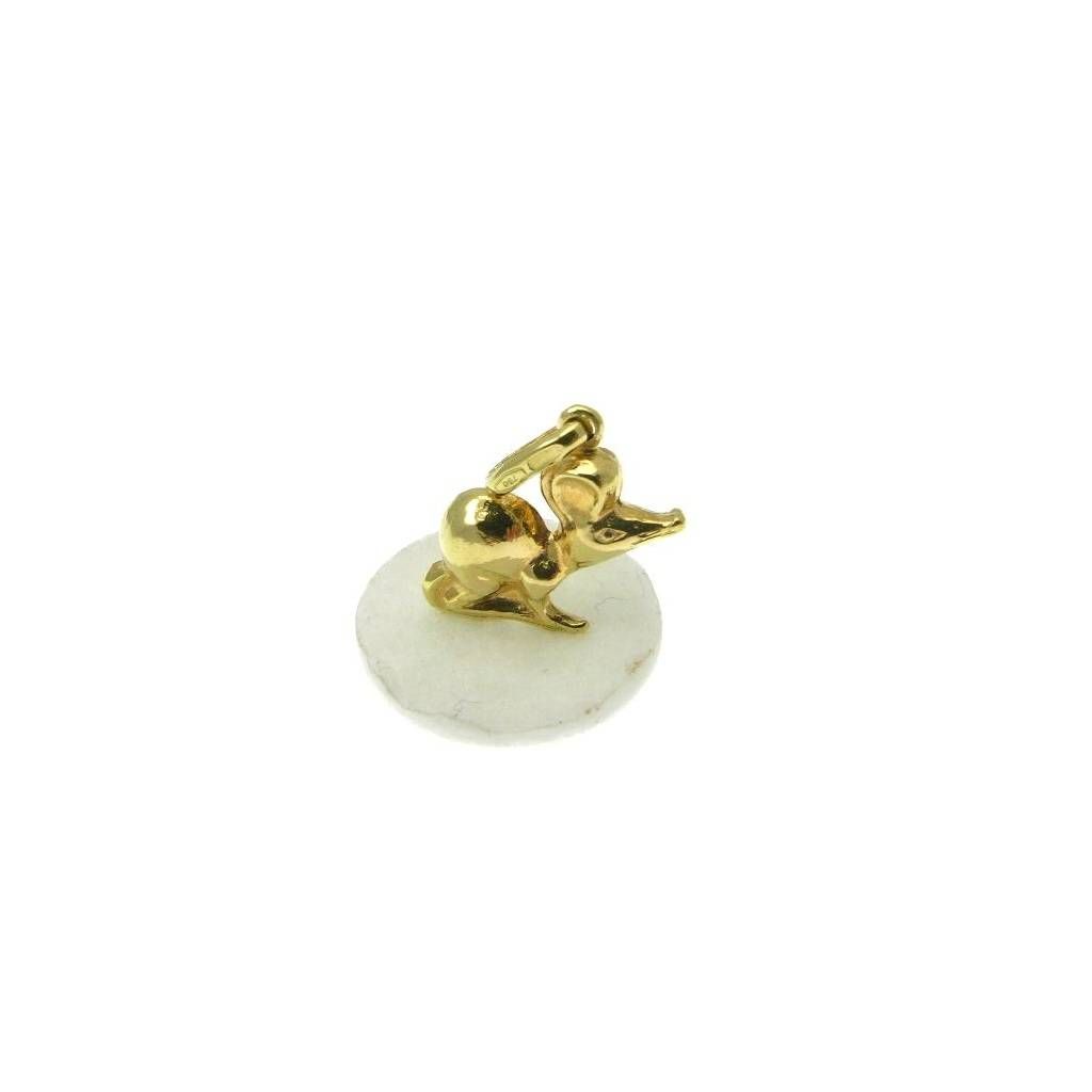 Curious Little Mouse Pendant in Yellow Gold