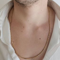 Photo of worn Chain 61cm Necklace 3+1 springs and perforated tube