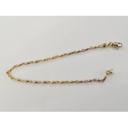 Bracelet Tubular Chain Oval Grains Two-Tone