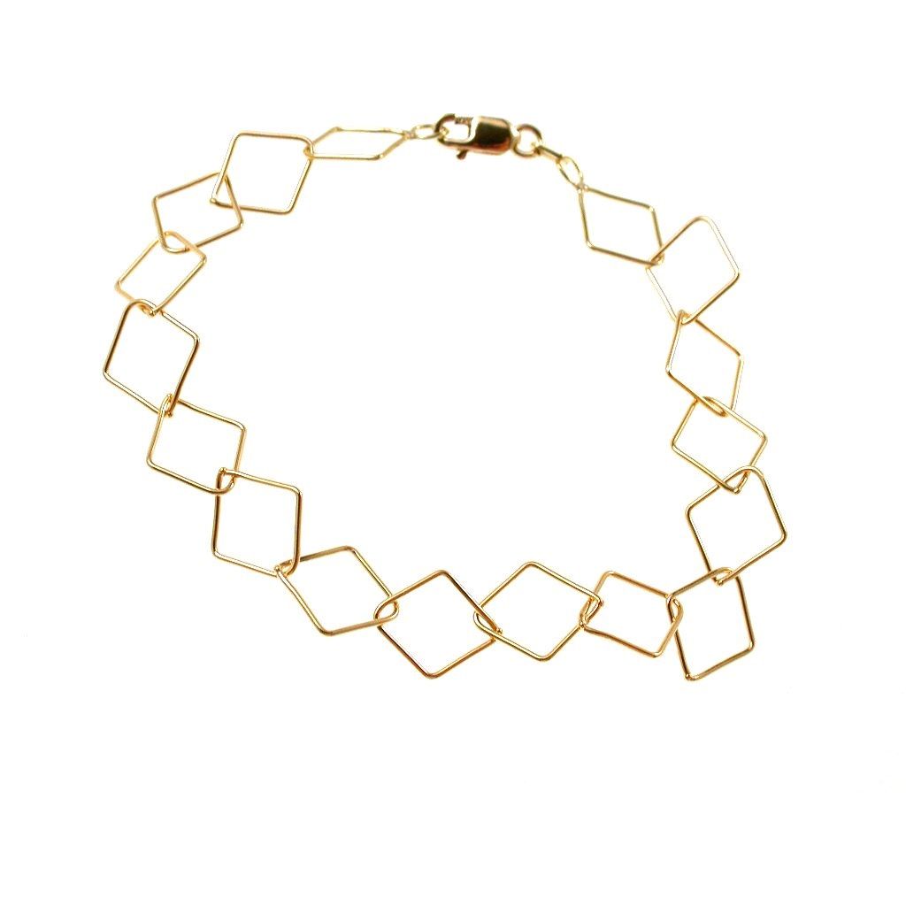 18.50cm Chain Bracelet with Rhombus  in 18kts yellow gold