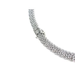Semi-rigid Necklace 43cm Korean Mesh in White Gold