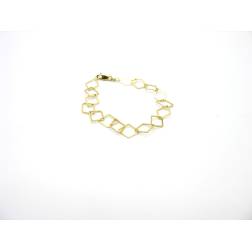 18cm Chain Bracelet with flat Rhombus in 18kts yellow gold