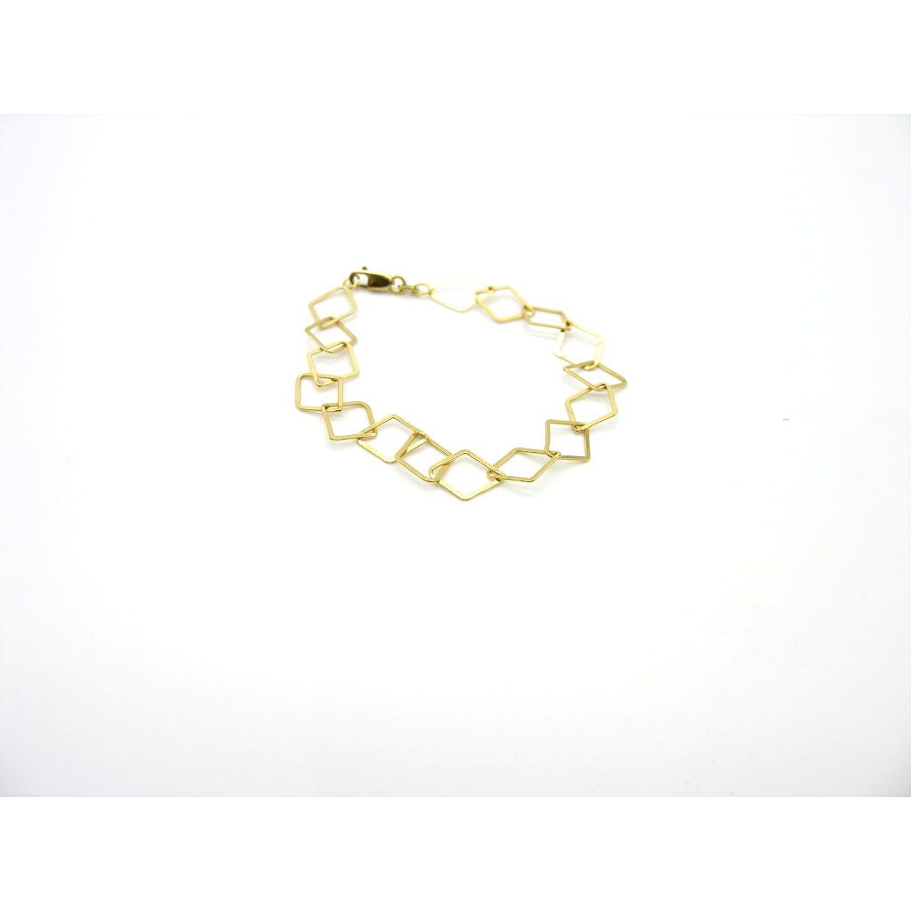 Bracciale A Catena RO In Oro Giallo 14 Carati - Larghezza 3.2mm, Lunghezza 21.6cm, Unisex, Con Regalo
