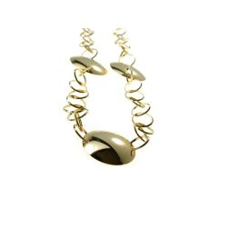 Laccio Necklace 93cm Chain Circles with Polished and Satin Plates