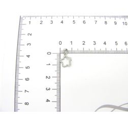 Flower Charm in white gold and zircons