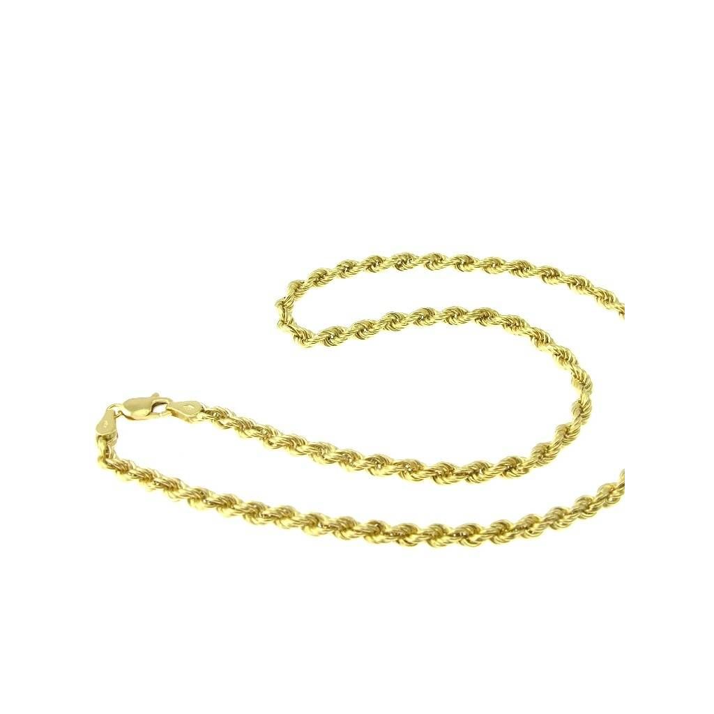 Rope Necklace Yellow Gold Lace 90cm x 3.80mm