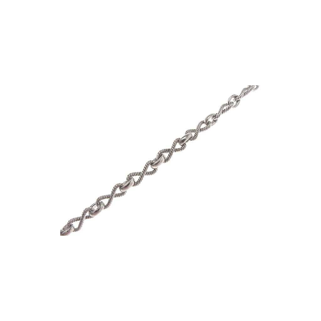 70cm Rope Necklace Infinity Alternating in White Gold