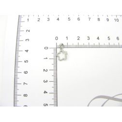 Flower Charm in white gold and zircons