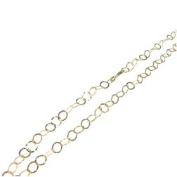 Laccio Necklace 89cm Chain Brilliant and Hammered in Yellow Gold