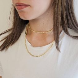 Rope Necklace Yellow Gold Lace 80cm x 3.30mm Yellow Gold